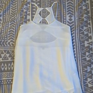 White sleeveless blouse